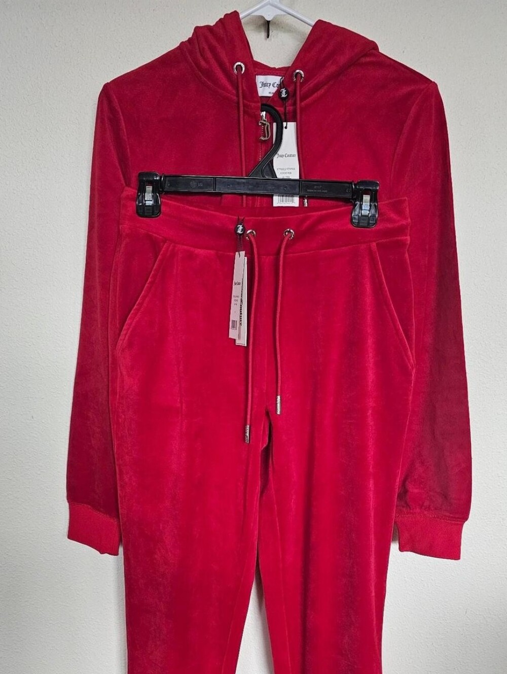 NWT Juicy Couture Velour OG Bling Hoodie Jacket/Jogger Pants Set, Sz S